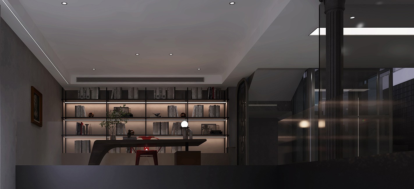 浦东亲水湾400平现代风格联排别墅地下室装修效果图
