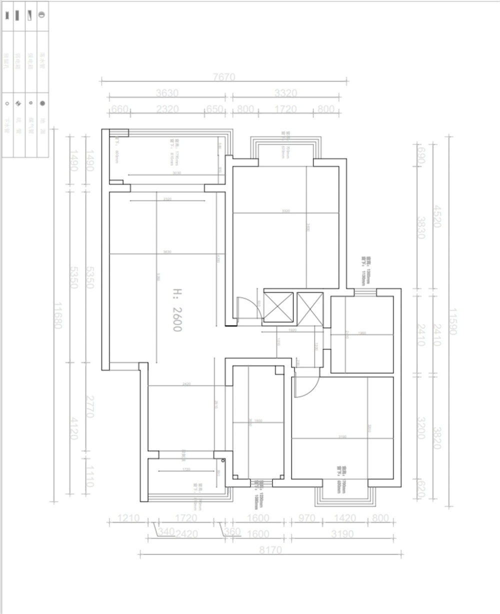 閔行區(qū)申北路兩室一廳戶型圖