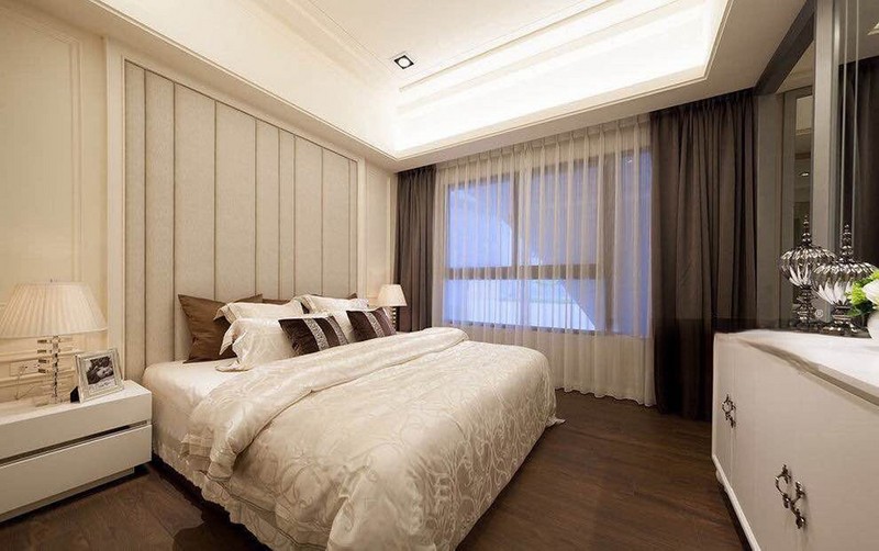 上海建发珑庭100平简约风格住宅卧室装修效果图