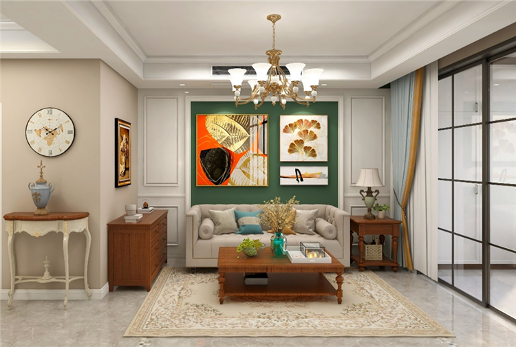 杨浦区星云苑130平美式风格三居室装修效果图