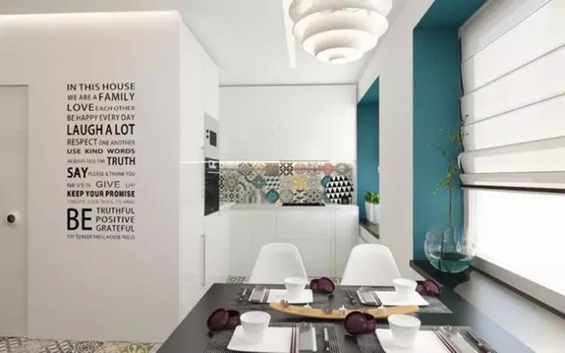 上海欧洲青年公寓50平现代简约风格住宅餐厅装修效果图