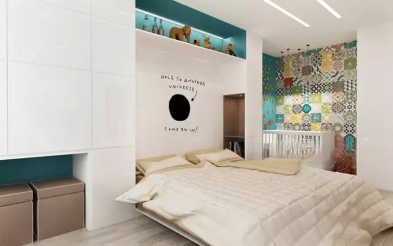 上海欧洲青年公寓50平现代简约风格住宅卧室装修效果图