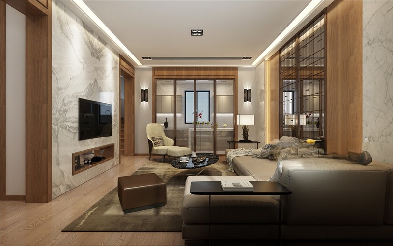 上海崇明岛自建别墅280平北欧风格别墅客厅装修效果图