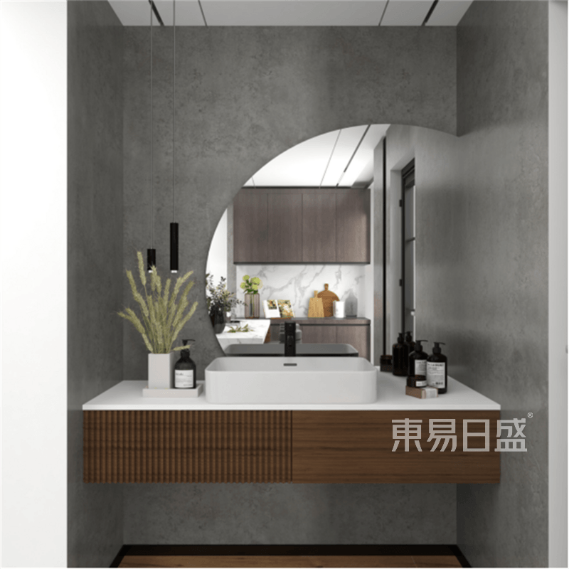 上海宝山大华阳城花园132平混搭风格三居室卫生间装修效果图