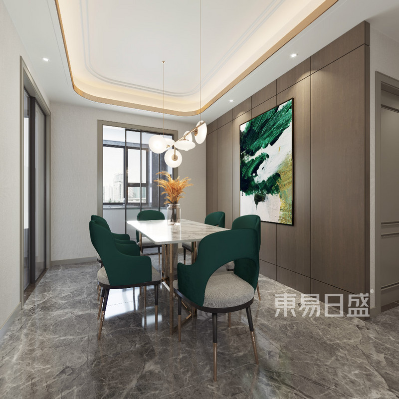 上海玫瑰公馆200平现代简约风格住宅餐厅装修效果图
