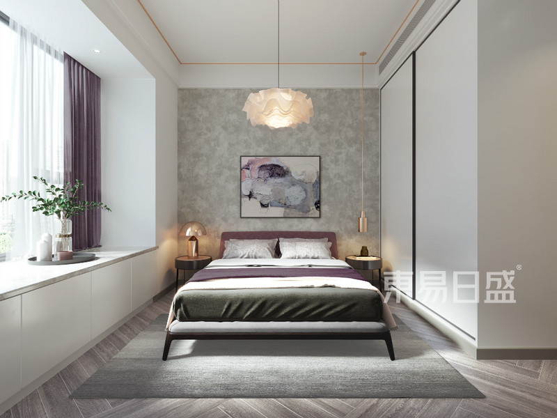 上海玫瑰公馆200平现代简约风格住宅卧室装修效果图
