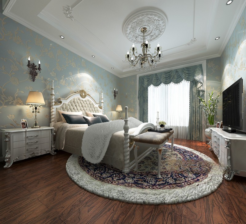 上海尚汇豪庭150平欧式古典风格三居室卧室装修效果图