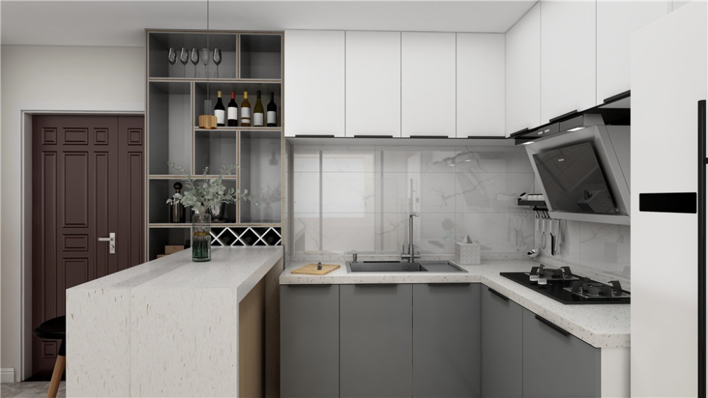 宝山区和欣家园78现代简约两室一厅厨房装修效果图