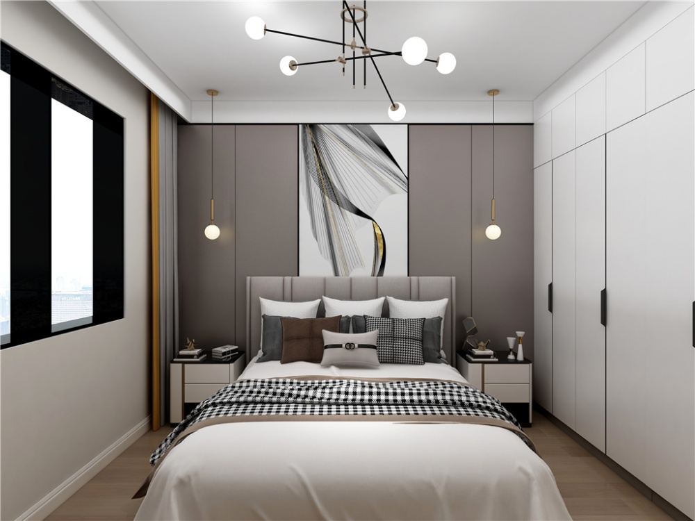 宝山区和欣家园78现代简约两室一厅卧室装修效果图