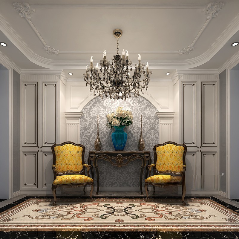 尚汇豪庭150平欧式古典风格三居室装修效果图