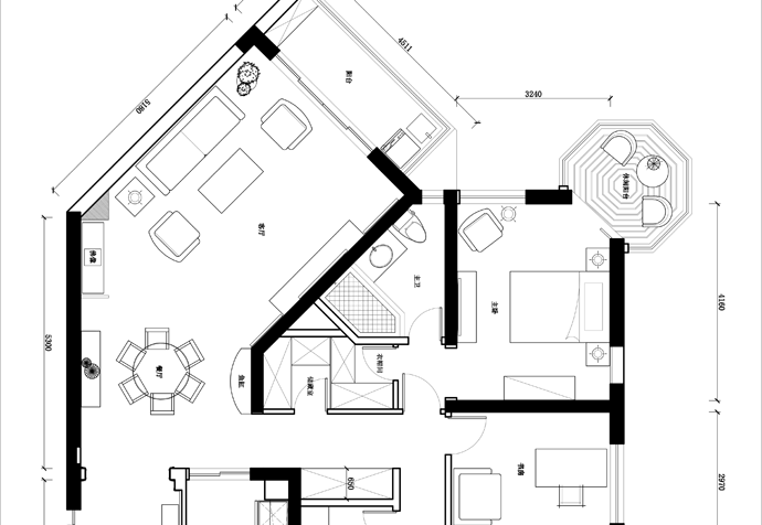 黄浦区黄浦丽园130平新中式风格公寓装修效果图