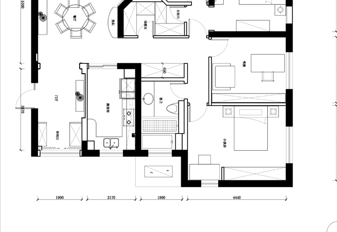 黄浦区黄浦丽园130平新中式风格公寓装修效果图