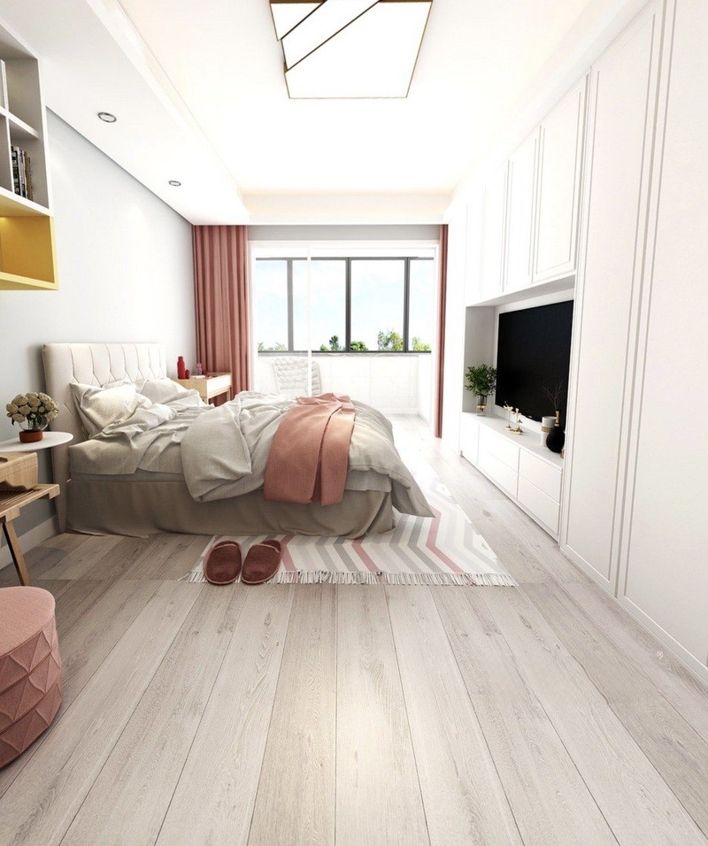 上海浦东牡丹路68平北欧风格一居室卧室装修效果图