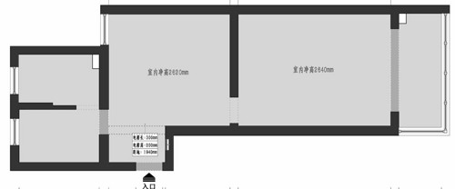 上海浦东牡丹路68平一居室户型图