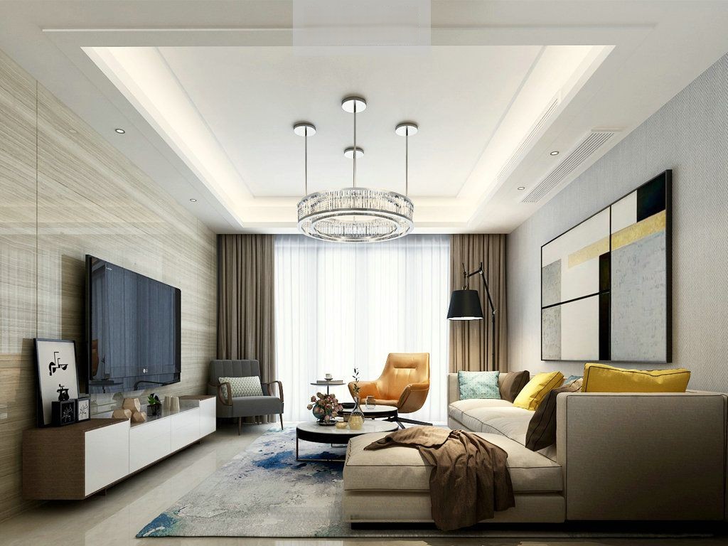 宝山区香逸湾120平欧式风格大平层客厅装修效果图