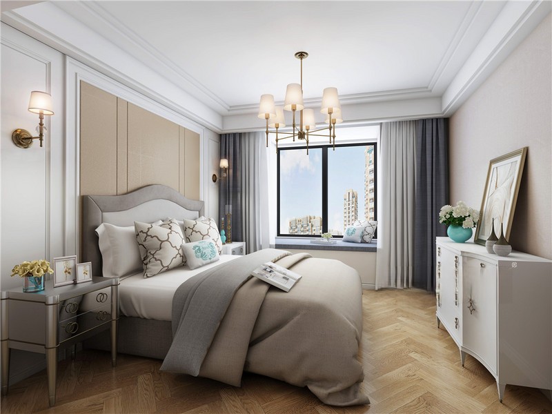 上海盛世年华139平美式乡村风格三居室卧室装修效果图