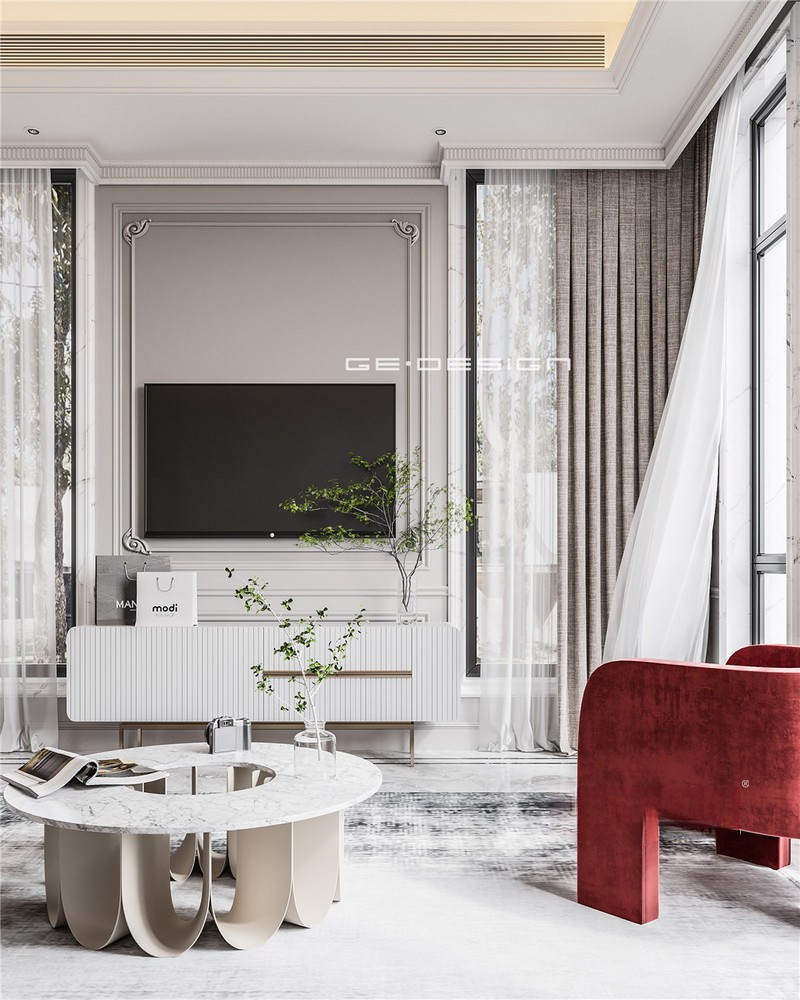 上海上海法兰西世家525平法式风格别墅客厅装修效果图