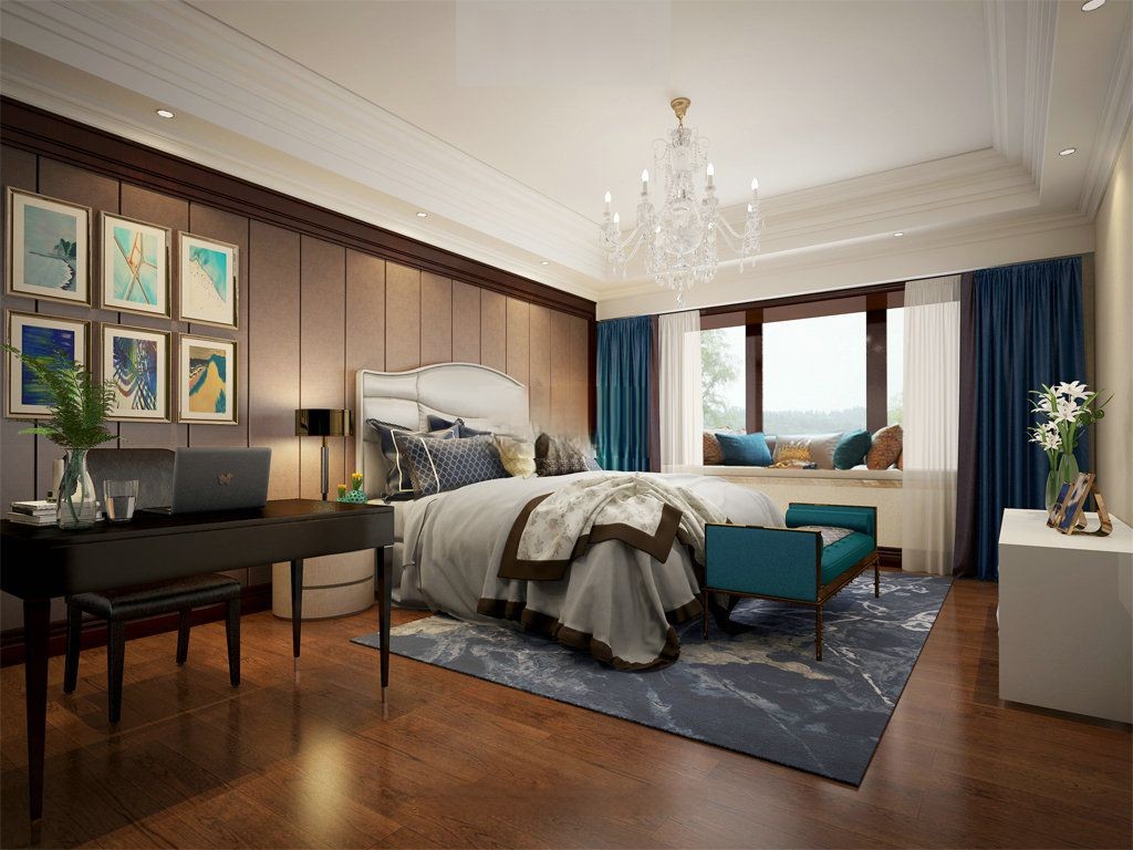闵行区星河湾185平欧式风格大平层卧室装修效果图