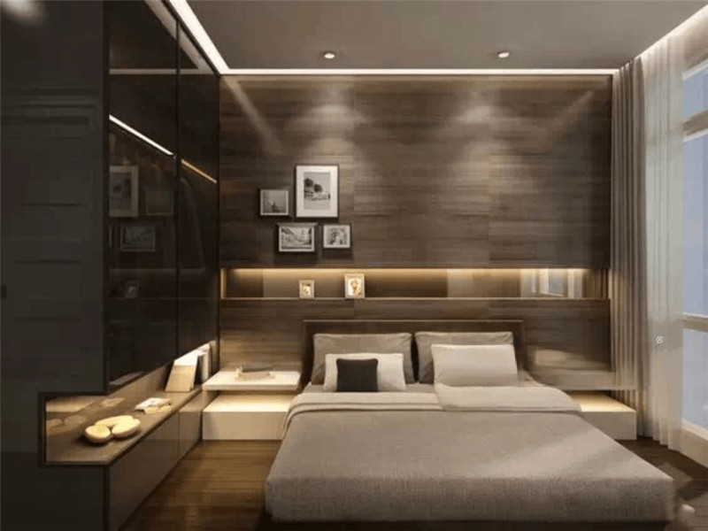 上海金汇华光城146平现代简约风格三居室卧室装修效果图