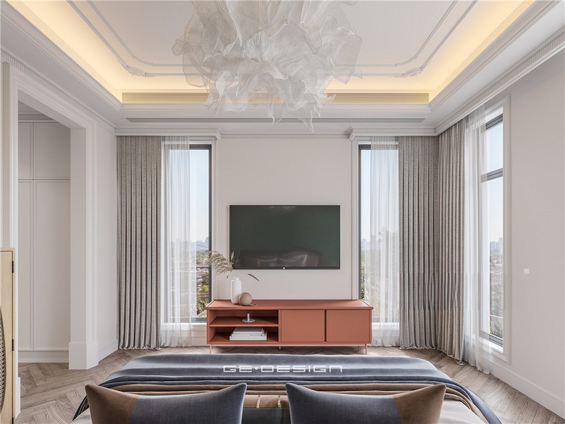 上海上海法兰西世家525平法式风格别墅卧室装修效果图