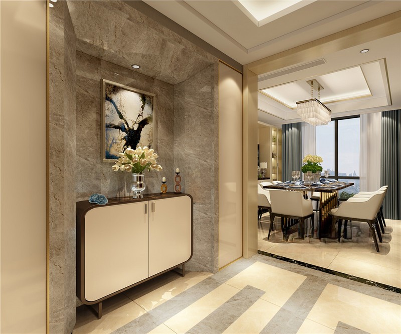 上海尚汇豪庭184平港式风格四居室餐厅装修效果图
