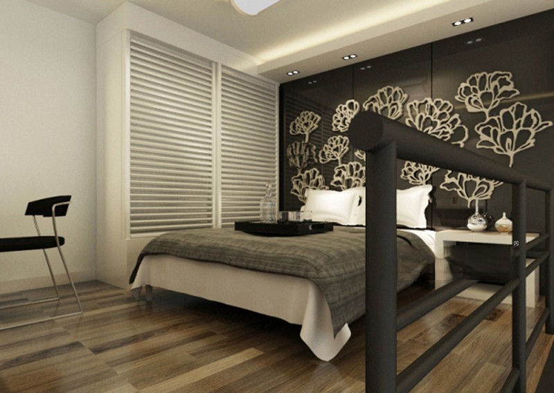 上海同进理想城150平现代简约风格复式卧室装修效果图