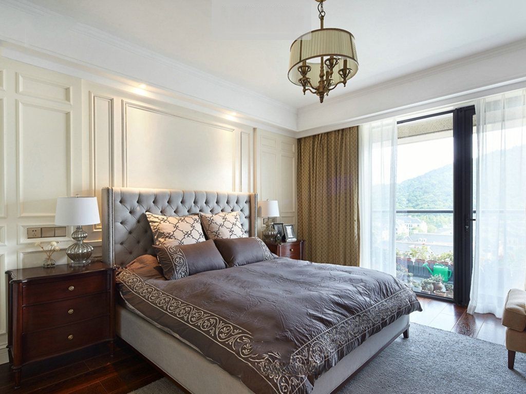 徐汇区汇翠花园130平欧式风格大平层卧室装修效果图