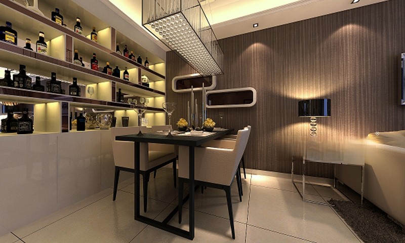 上海泰欣嘉园118平轻奢风格三居室餐厅装修效果图