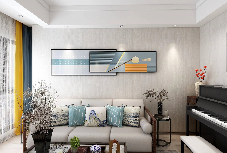 普陀区上海滩•大宁城80平新中式风格一居室装修效果图