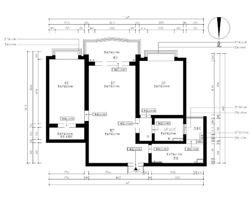 上海申亚新华府100平二居室户型图