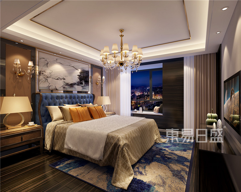 上海尊园140平港式风格三居室装修效果图