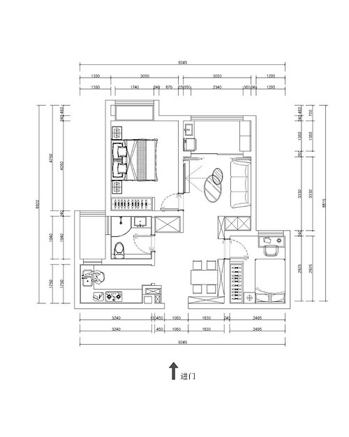 上海蟠龙馨苑95平住宅户型图