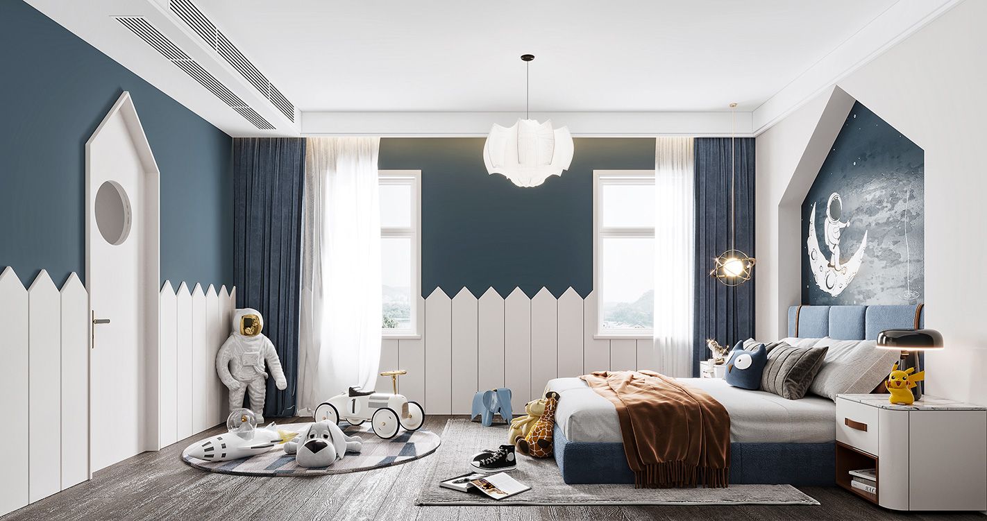 闵行区和润家园251平地中海风格公寓卧室装修效果图
