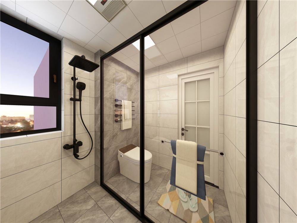 浦东瑞意路80现代简约两室一厅卫生间装修效果图