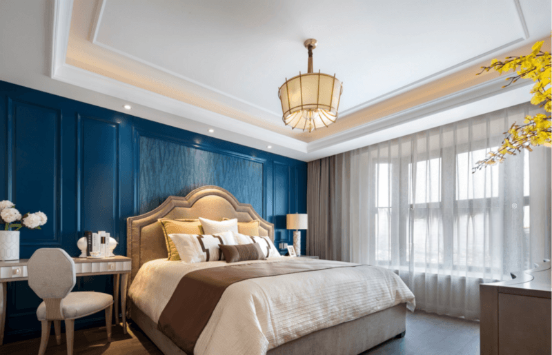 上海中邦上海城330平美式风格住宅卧室装修效果图