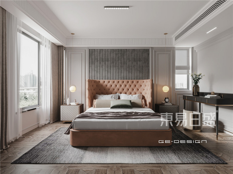 上海上海东方曼哈顿180平美式风格三居室卧室装修效果图