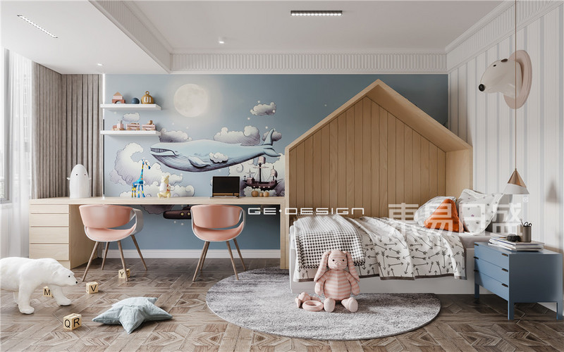 上海上海东方曼哈顿180平美式风格三居室儿童房装修效果图