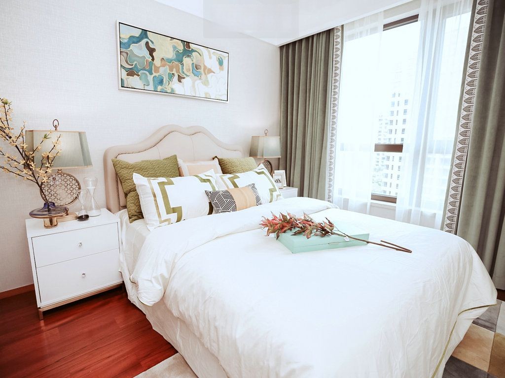 青浦区仁恒西郊177平现代风格大平层卧室装修效果图