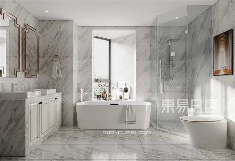 上海上海东方曼哈顿180平美式风格三居室卫生间装修效果图