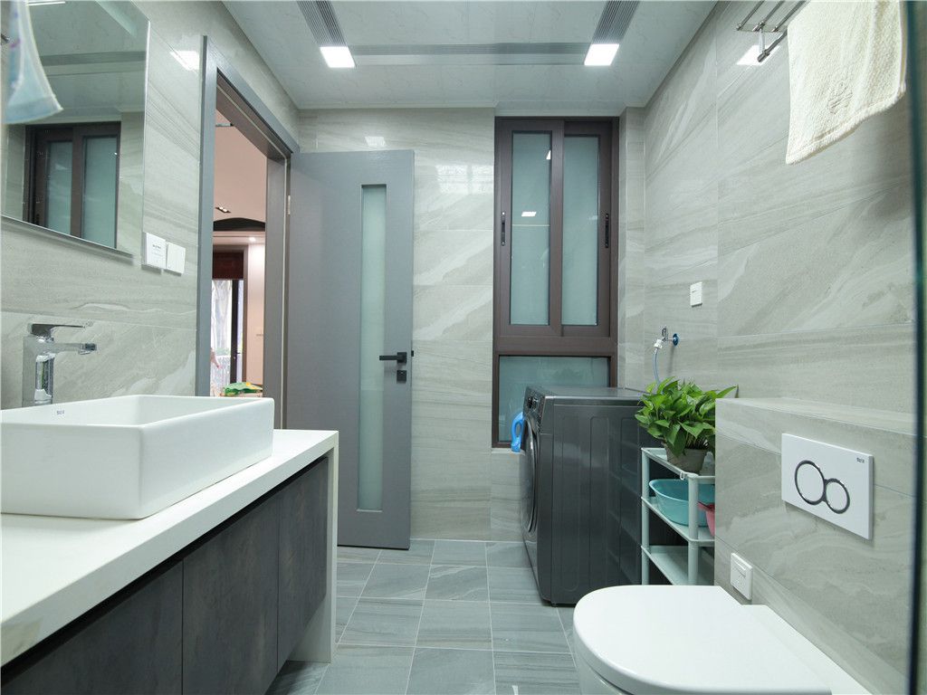 嘉定区远香湖一号230平现代轻奢风格独栋别墅卫生间装修效果图