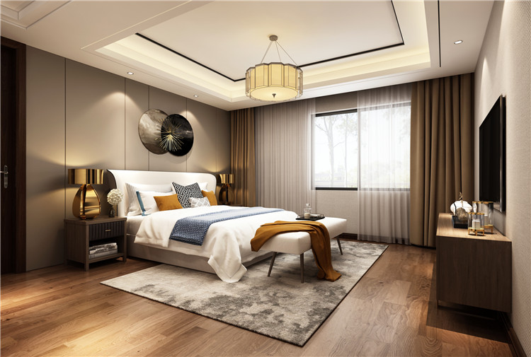 浦东新区上海蓝堡300平新中式风格别墅装修效果图