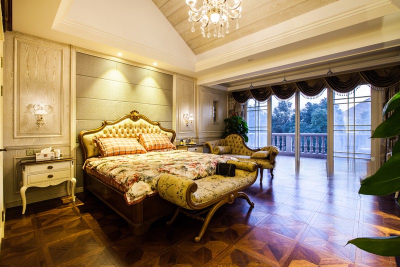上海天目国际村500平欧式古典风格别墅卧室装修效果图