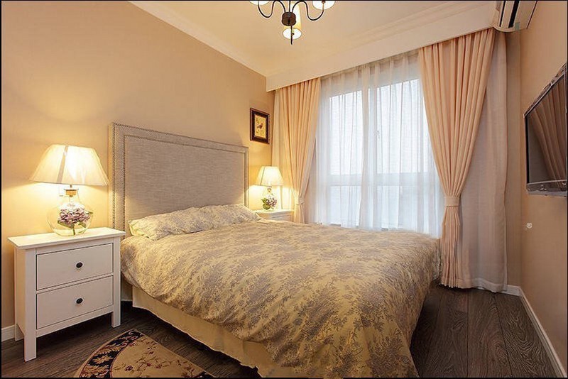 上海金洋十方庭140平美式风格三居室卧室装修效果图