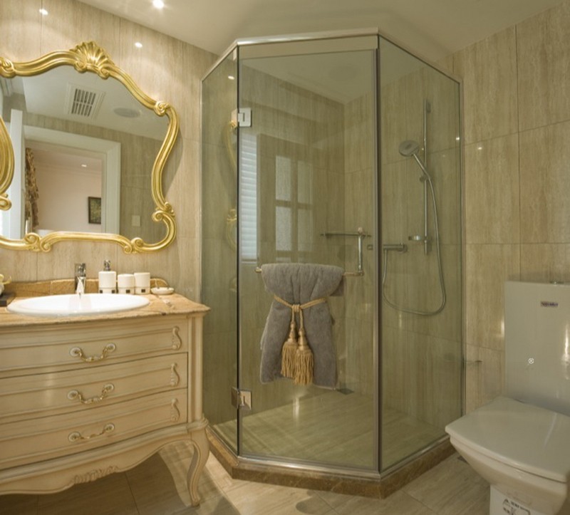 上海金洋十方庭140平美式风格三居室卫生间装修效果图