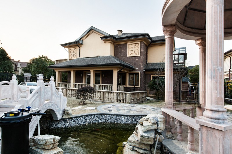 上海天目国际村500平欧式古典风格别墅庭院装修效果图