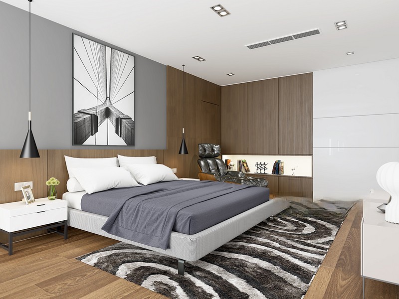 上海汤臣豪园290平现代简约风格别墅卧室装修效果图