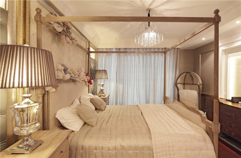 上海世茂滨江350平欧式古典风格别墅卧室装修效果图