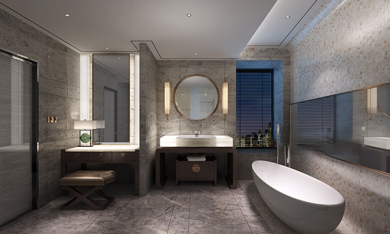 上海汤臣豪园290平现代简约风格别墅卫生间装修效果图