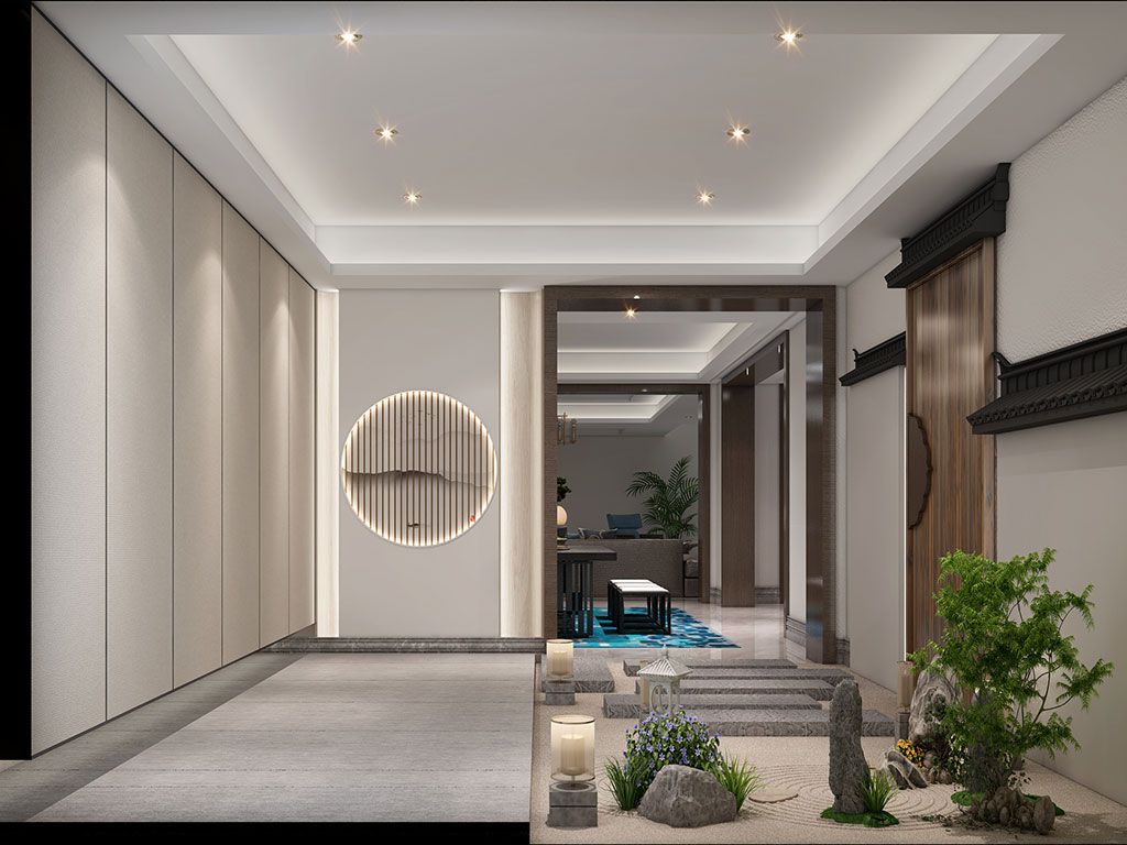 青浦区融信铂湾300平新中式风格联排别墅其他区域装修效果图