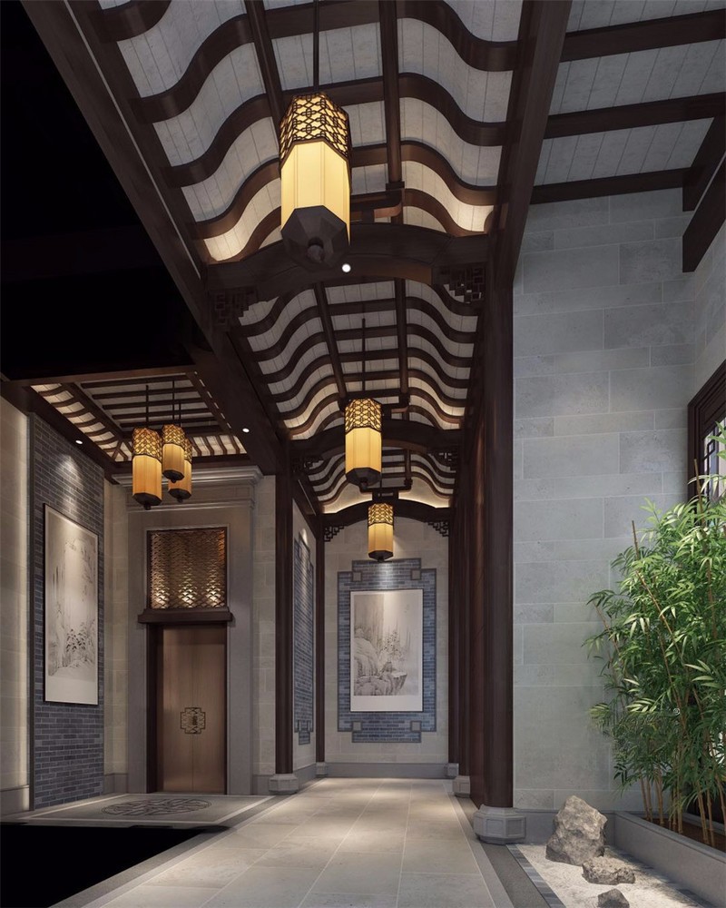 上海上海桃花源1200平新中式风格别墅其他区域效果图